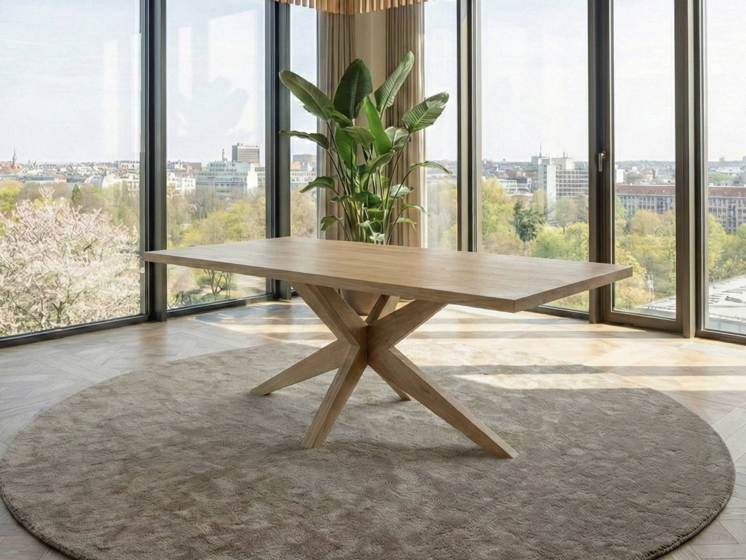 Elite Nexus X eikenhouten tafelframe met rechthoekig blad