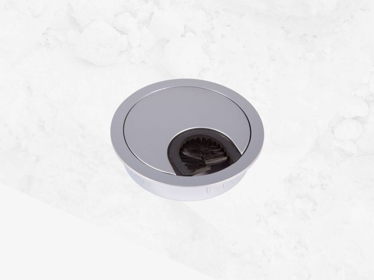 Kabeldoorvoer chroom mat 80mm