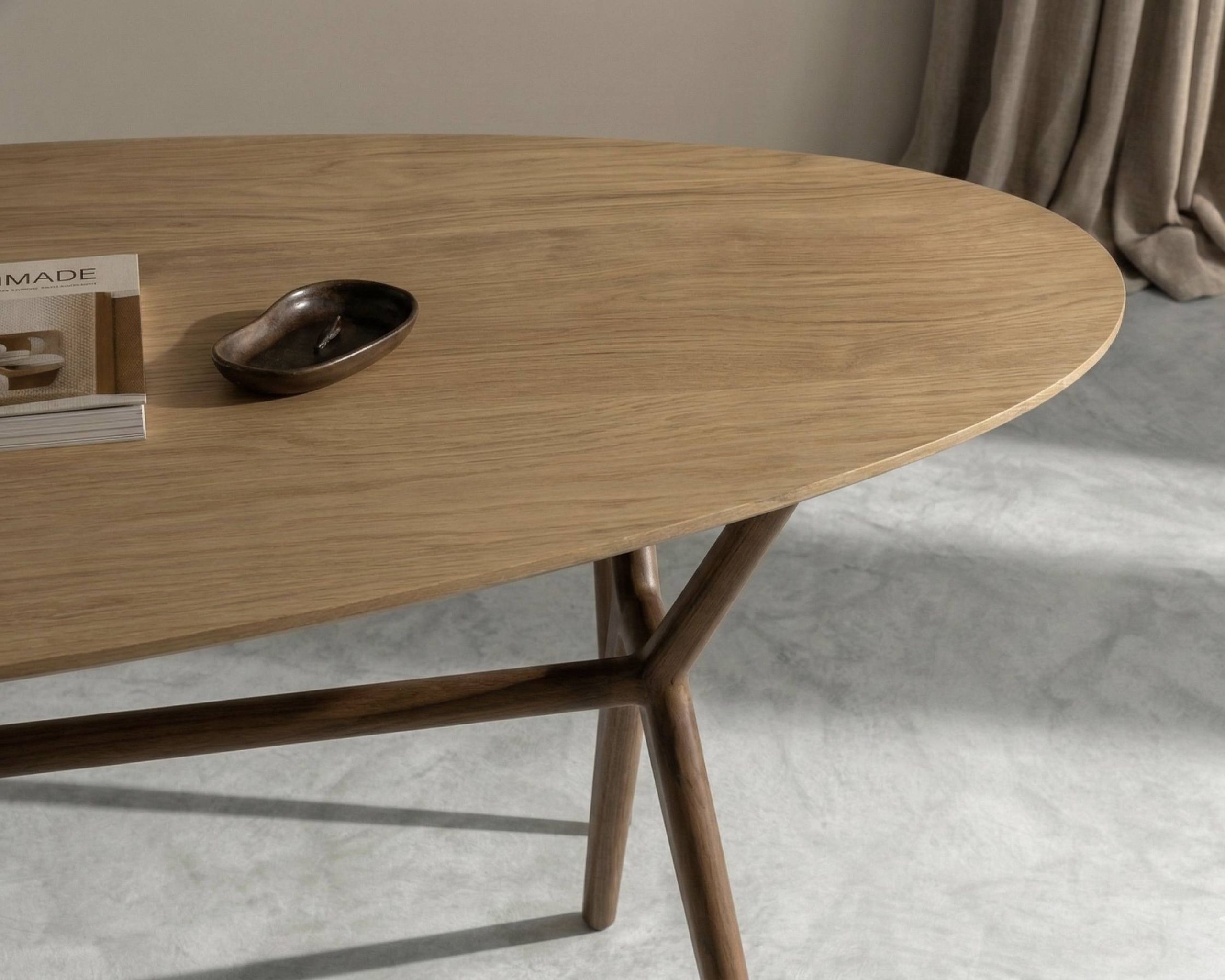 Ovale verfijnd tafelblad 20mm zonder noesten