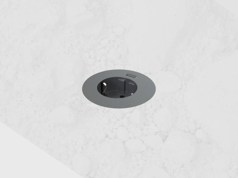 Powerdot met enkele USB oplader zwart - 60mm