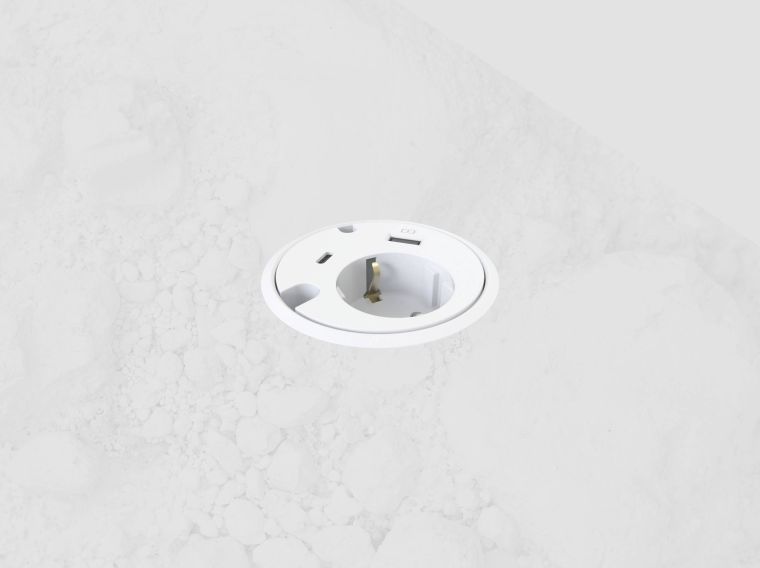 Wit uitgevoerde powerdot met usb-c