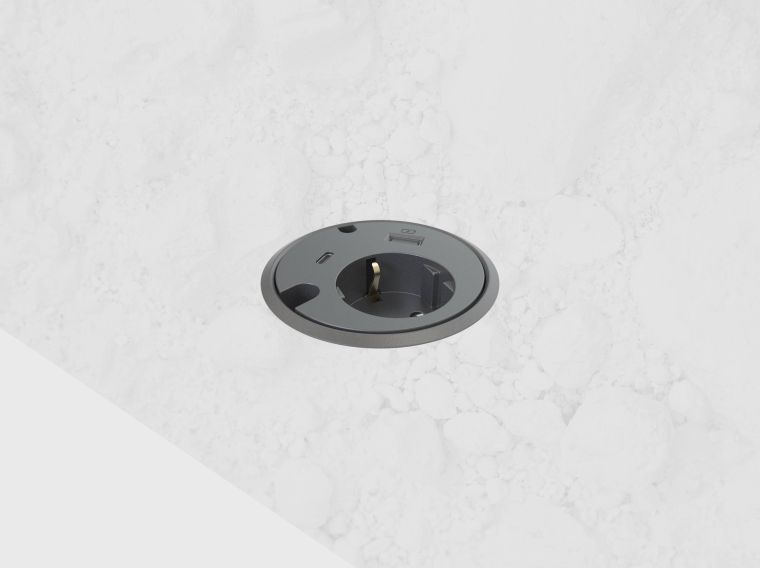 Zwart uitgevoerde powerdot met usb-c