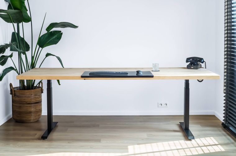 Bureau blank eiken zit-sta bureau