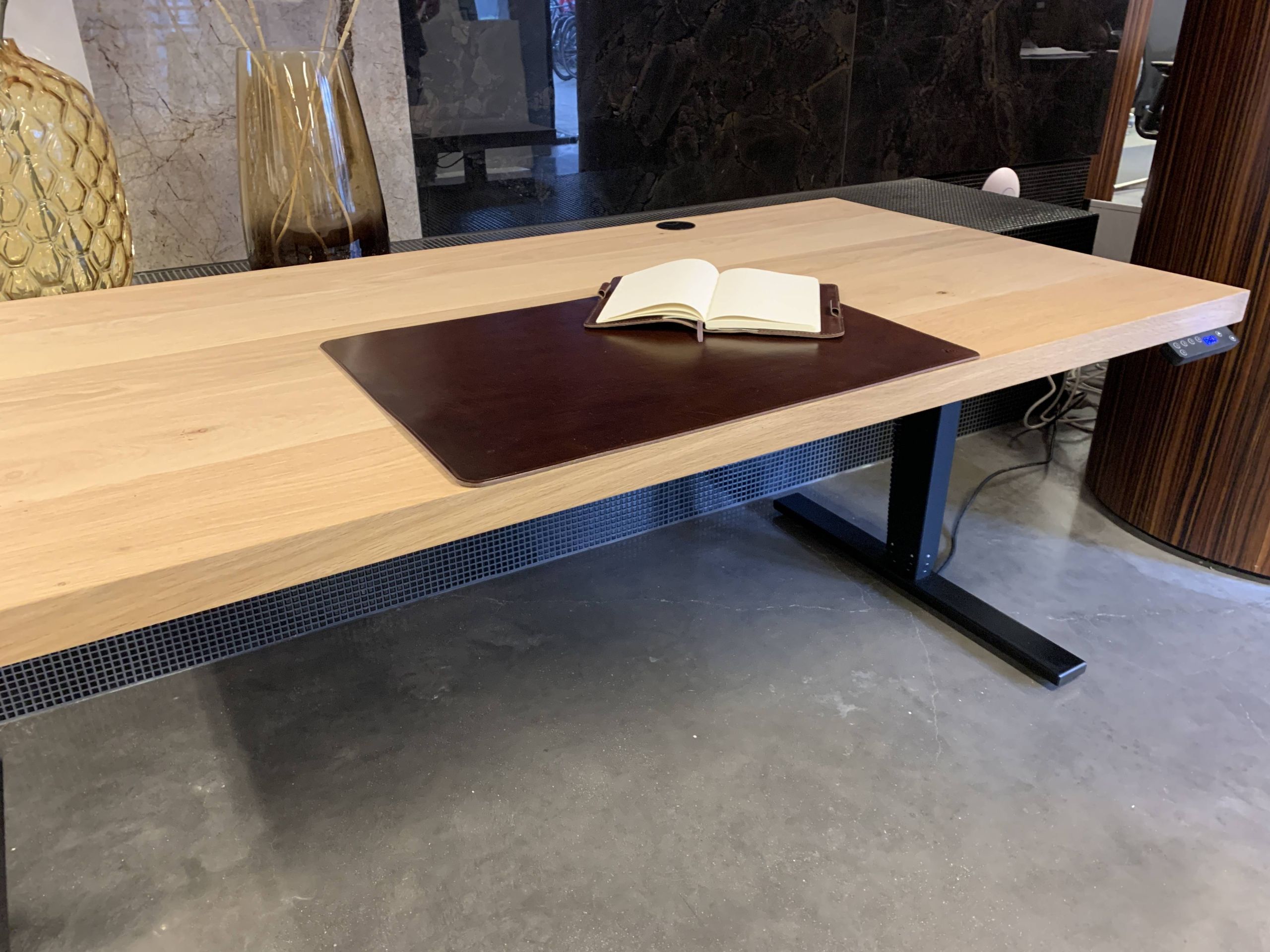Design zit sta bureau vervaardigd uit eiken