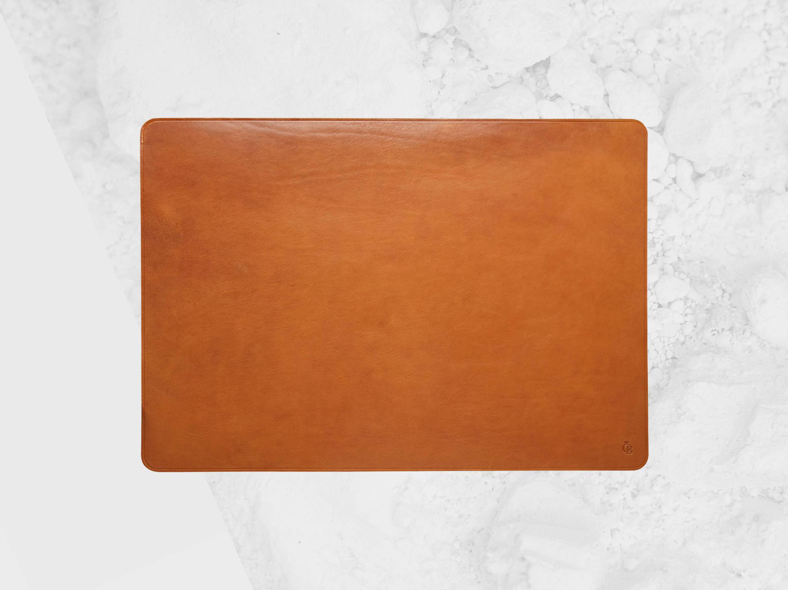 Cognac bureaulegger van leer