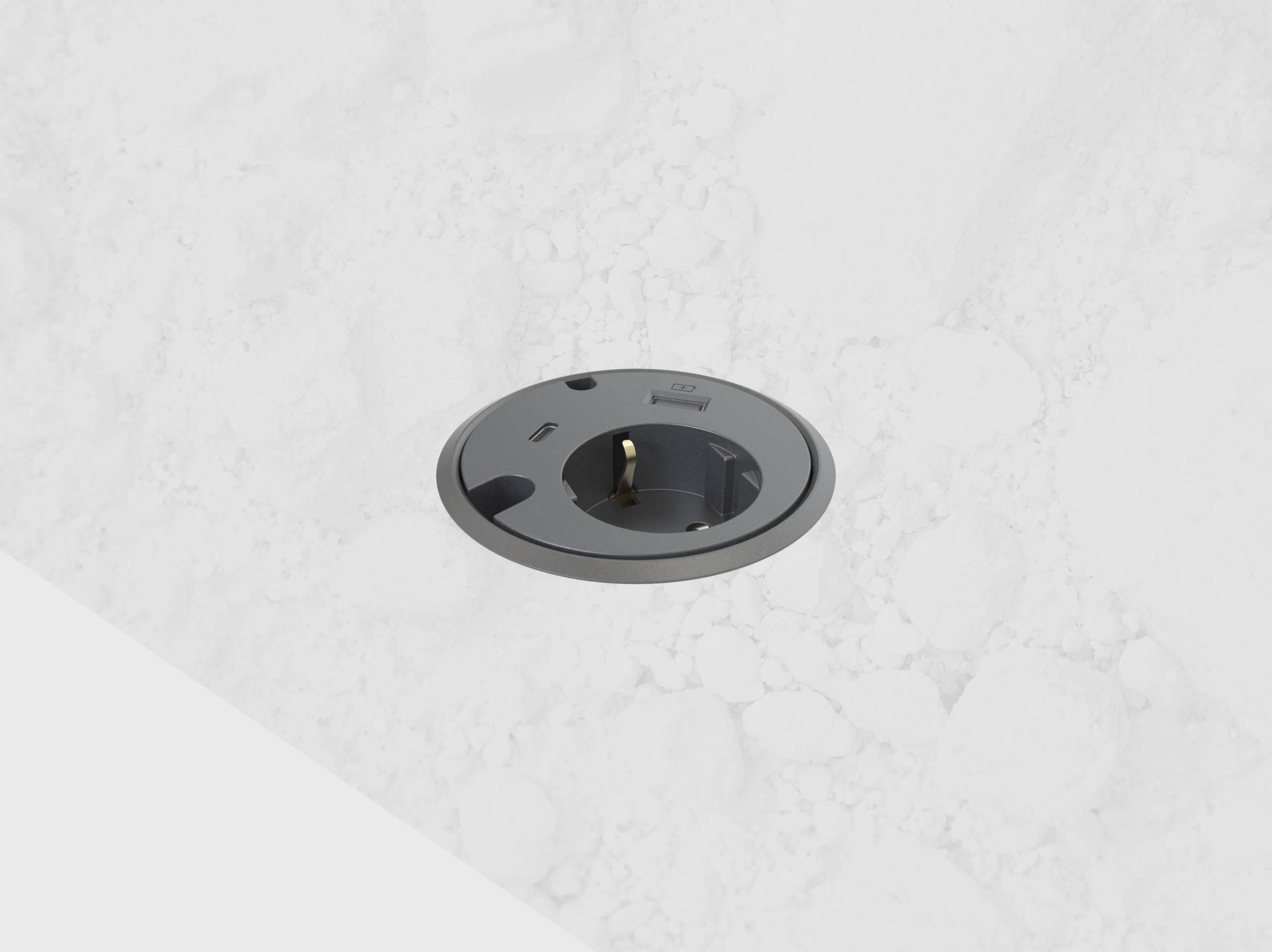 Zwart uitgevoerde powerdot met usb-c
