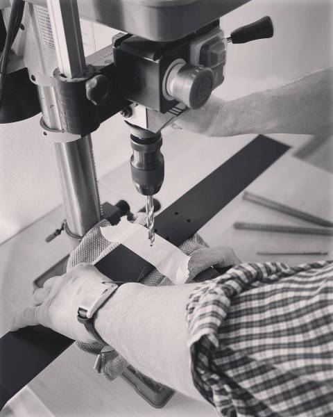 Kolomboormachine zwart wit