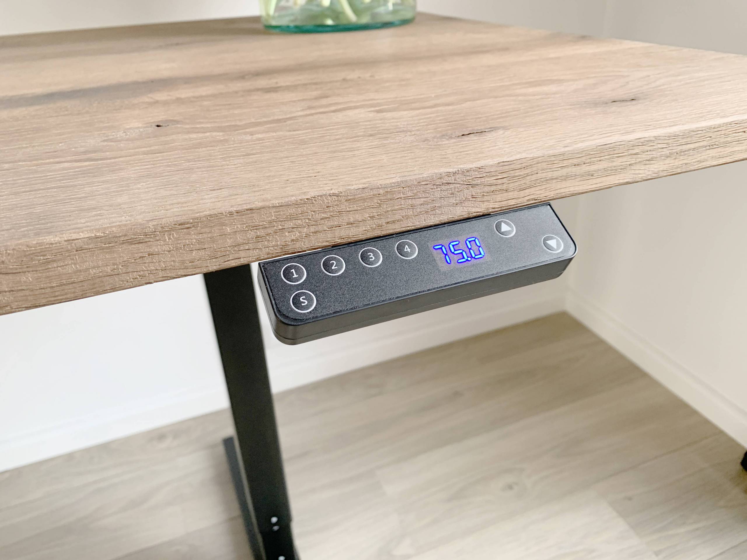 Licht eiken, blank eiken hoogte verstelbaar bureau